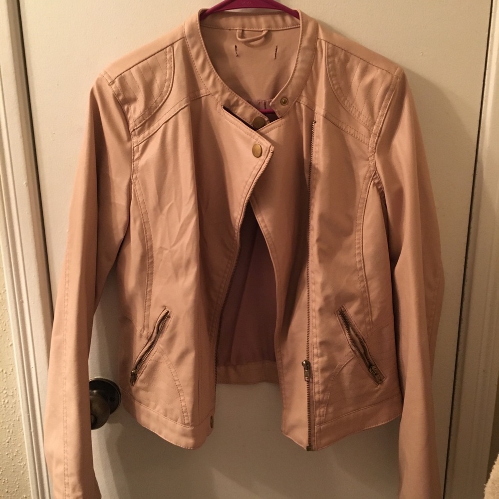 Baby Pink Leather Jacket